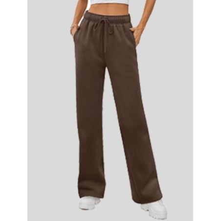 Women Plain Long Elastic Waist Pants Casual Spring/Fall Trousers