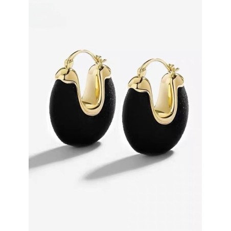 Ankola Red Flocked Earrings - Fashionable Autumn/winter New Style Light Luxury High-end Electroplated Retro Style Earrings