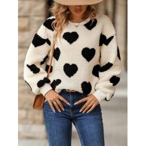 Women Heart/Cordate Hoodie Printing Casual Spring/Fall Long Sleeve Sweatshirt