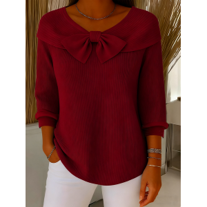 Plain Simple Crew Neck Loose Knit Top