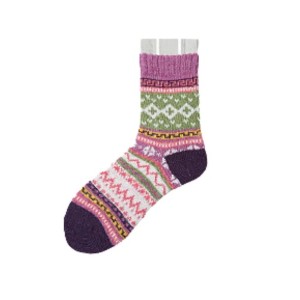 Chunky Knit Thick Warm Mid-calf Socks With Ethnic Retro Geometric Pattern