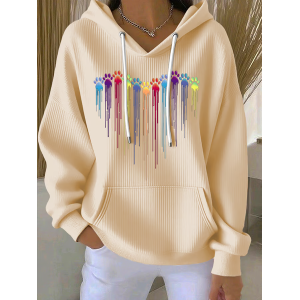 Women Animal Spring/Fall Long Sleeve Casual Daily Hoodie