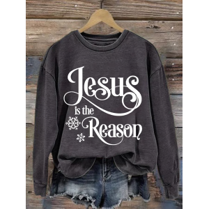 Women Text Letters Crew Neck Printing Casual Spring/Fall Long Sleeve Sweatshirt