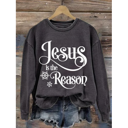 Women Text Letters Crew Neck Printing Casual Spring/Fall Long Sleeve Sweatshirt