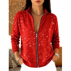 Women Plain Long Sleeve Casual Spring/Fall Cardigan Outerwear