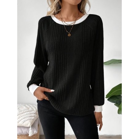 Women Plain Long Sleeve Tee T-shirt Crew Neck Casual Spring/Fall Top