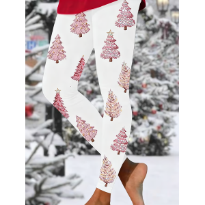 Women Christmas Casual All Season Printing Long Leggings