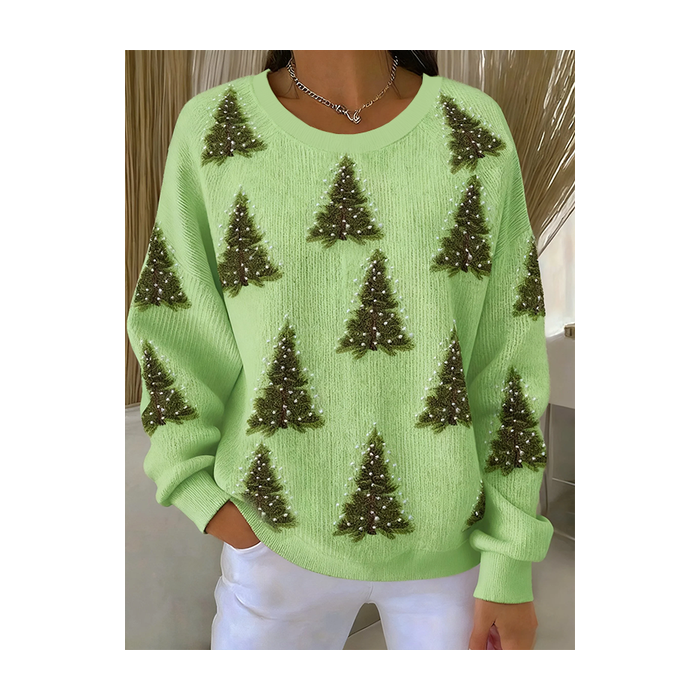 Women Christmas Crew Neck Printing Casual Spring/Fall Long Sleeve Sweatshirt