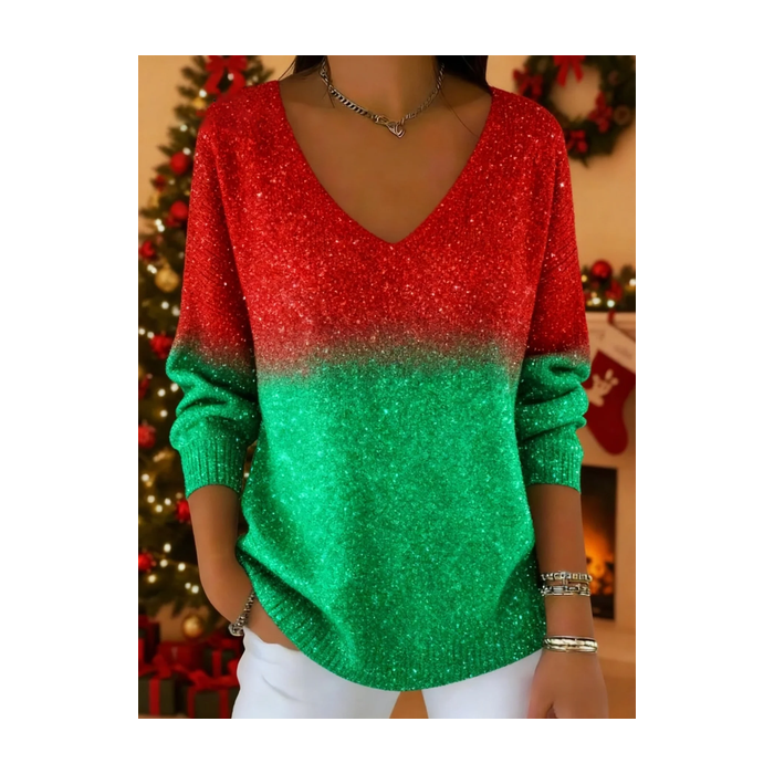 Women Abstract Long Sleeve Tee T-shirt V Neck Printing Casual Spring/Fall Top