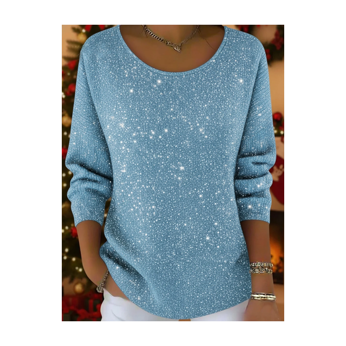 Women Abstract Printing Spring/Fall Casual Long Sleeve Crew Neck Sweater