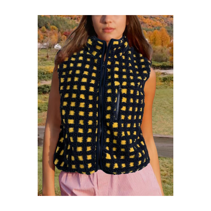 Polyester Cotton Street Mock Neck Regular Fit Vest