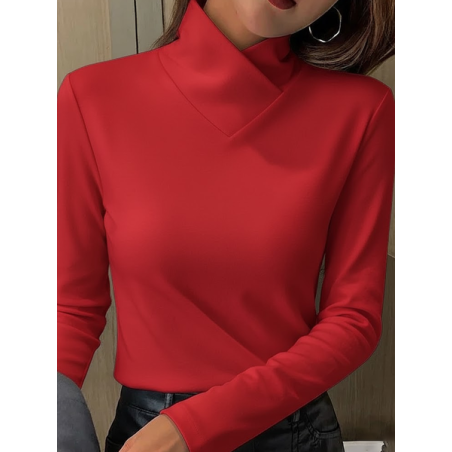 Women Plain Long Sleeve Blouse Spring/Fall Printing Daily Casual Top