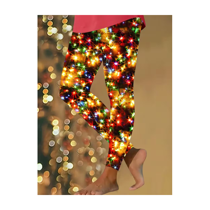 Women Christmas Casual All Season Printing Long Leggings