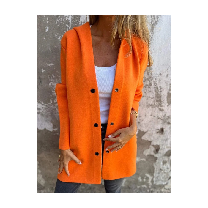 Women's Spring/Fall Outerwear Casual Plain Long Sleeve Hoodie Jacket