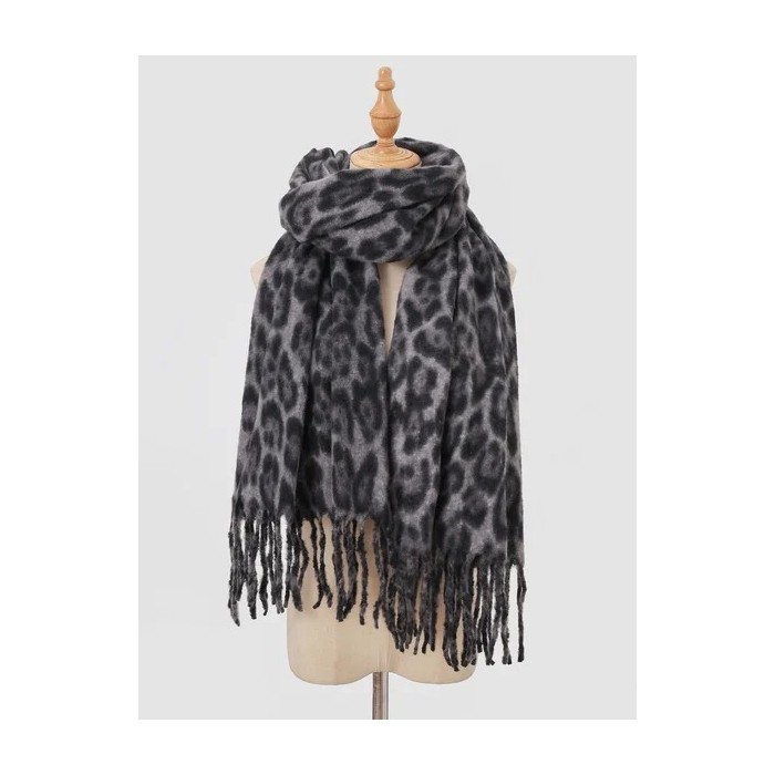 Winter Leopard Print Faux Cashmere Versatile Thick Shawl/scarf/neck Warmer