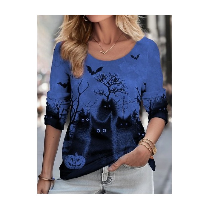 Halloween Black Cat Funny T-Shirt