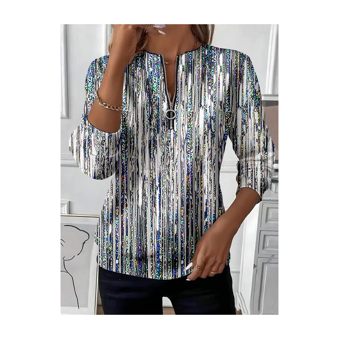 Women Abstract Crew Neck Printing Casual Spring/Fall Long Sleeve Sweatshirt