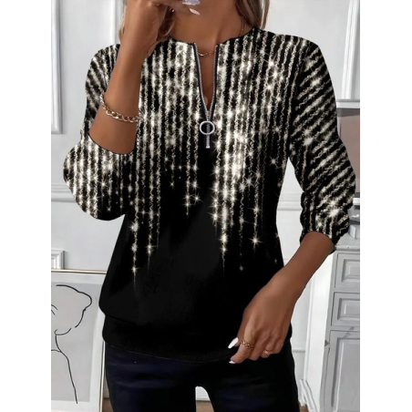 Women Abstract Crew Neck Printing Casual Spring/Fall Long Sleeve Sweatshirt