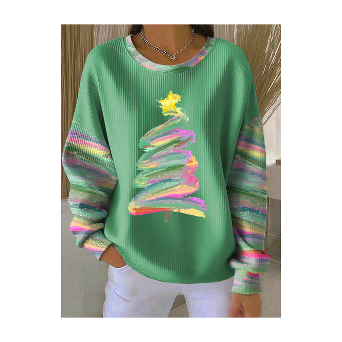 Women Christmas Crew Neck Printing Casual Spring/Fall Long Sleeve Sweatshirt